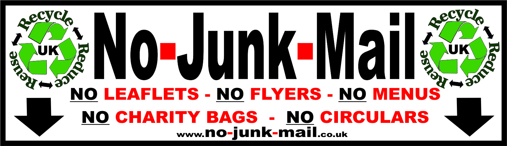 4a No Junk Mail Sign, No Junk Mail Sticker, Junk Mail Sign, Junk Mail Sticker, Stops Junk Mail, No Junk Mail Letterbox Sticker by www.no-junk-mail.co.uk